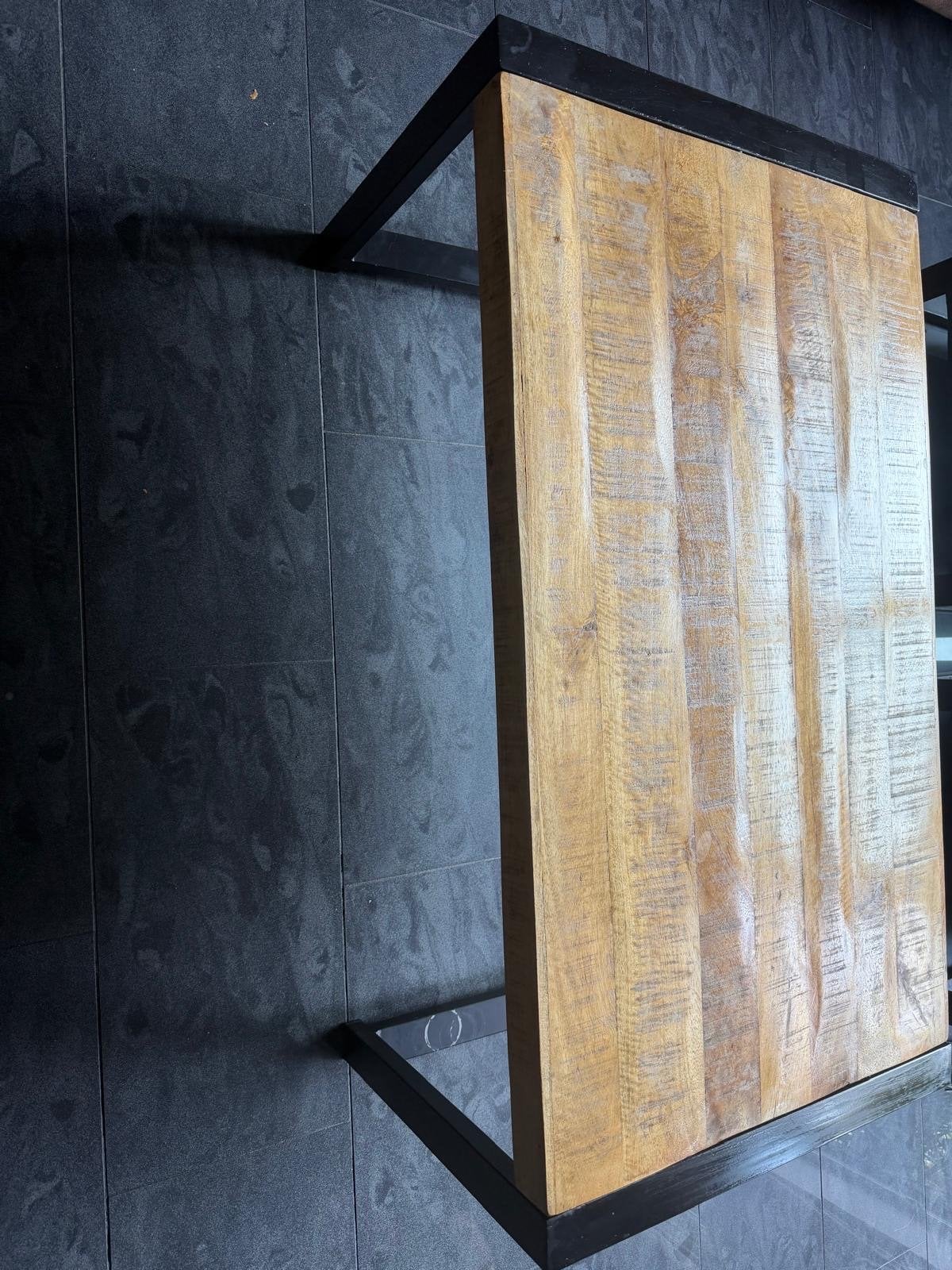 Salontafel, Dressoir & Wandplanken - Mango Hout & Staal, Ophalen, 50 – 75, Gebruikt, 150 tot 200 cm