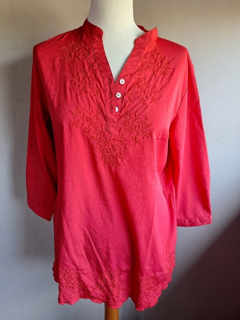 Nieuwe rode stretch top van Laura Kent, maat M, Kleding | Dames, Maat 38/40 (M), Nieuw, Ophalen of Verzenden, Lange mouw