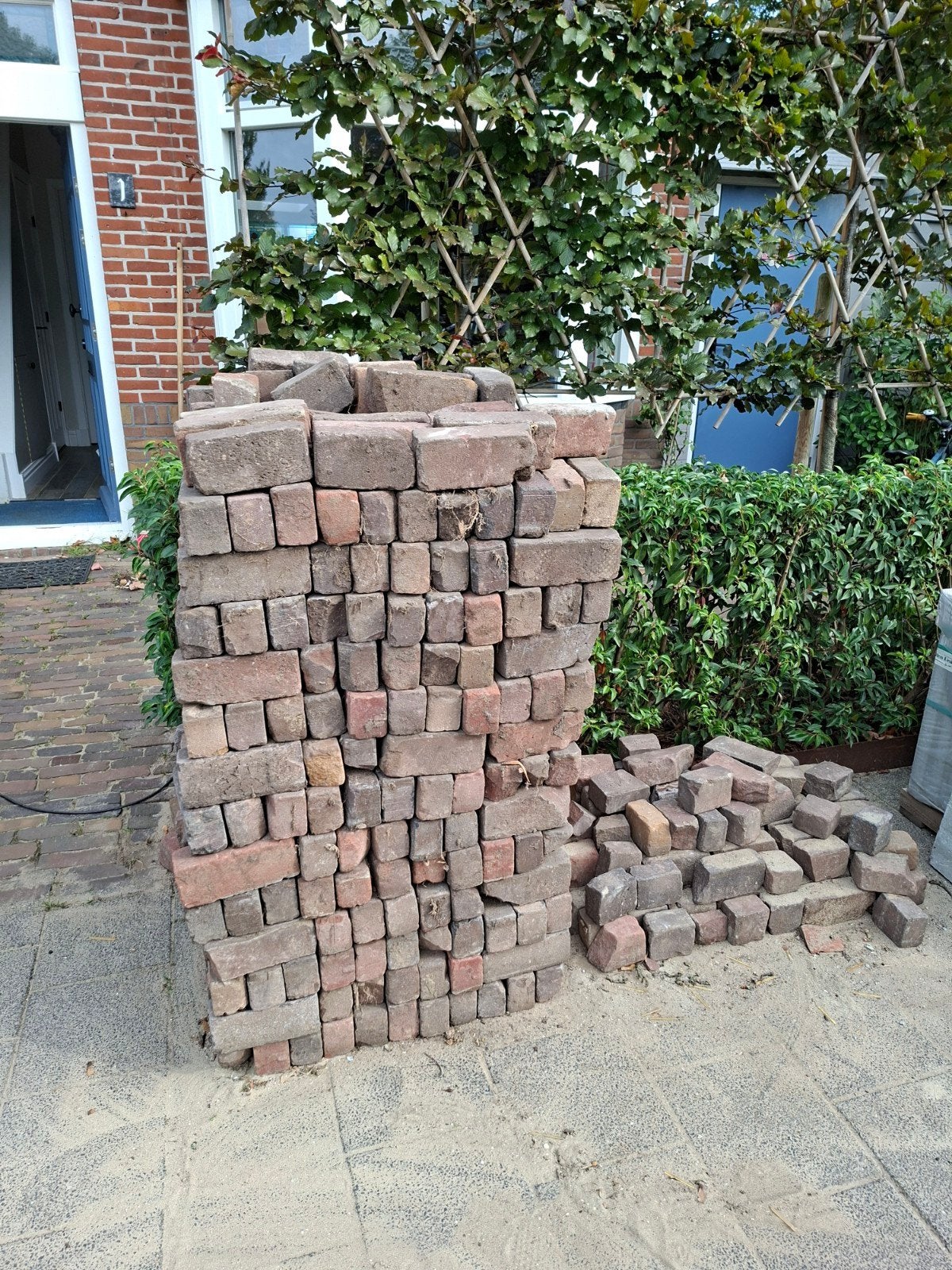 zware kwaliteit bonte waaltjes, Ophalen, Beton, Klinkers