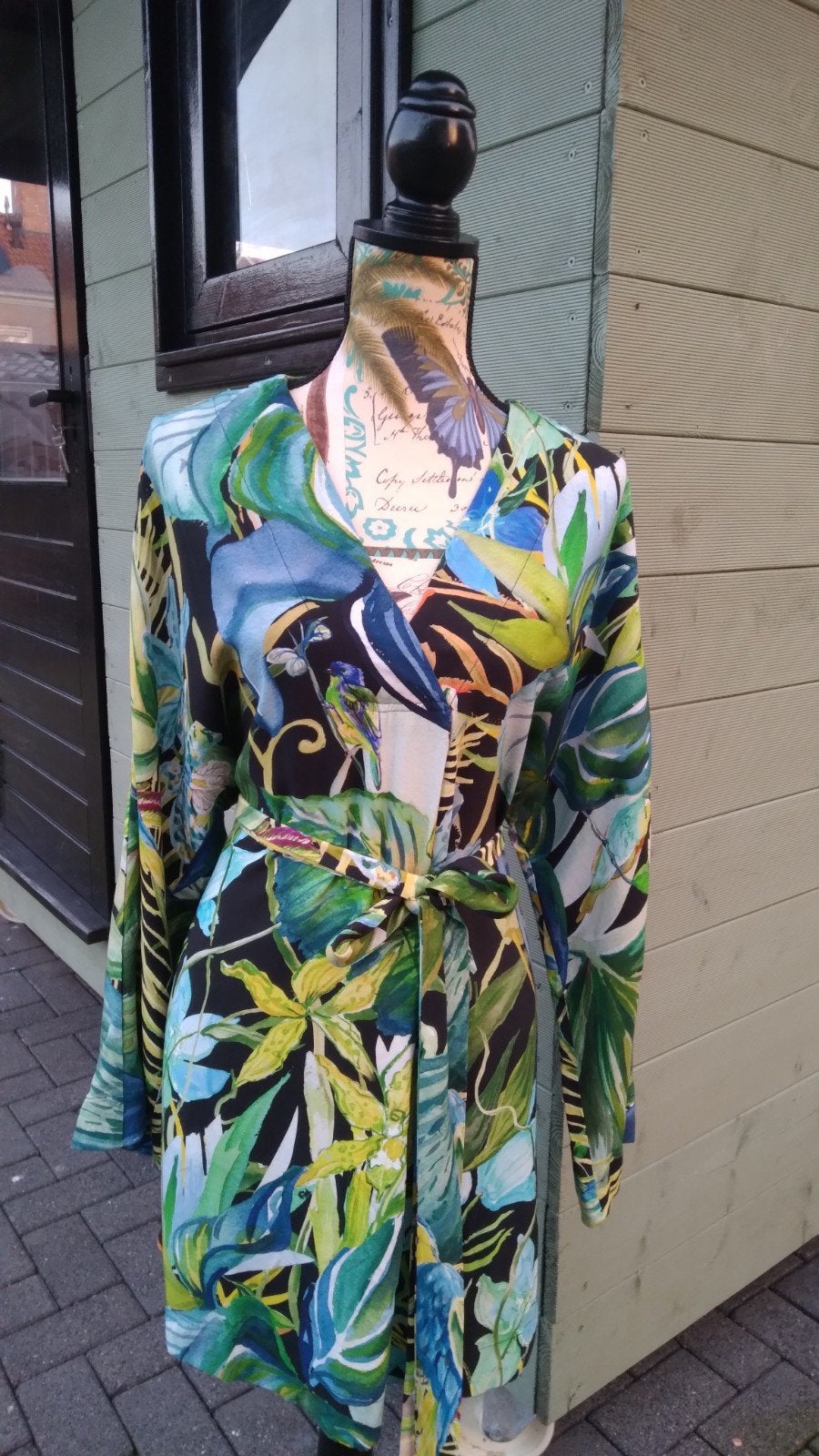 Korte jurk met print S, H&M, Nieuw, Knielengte, Maat 36 (S)