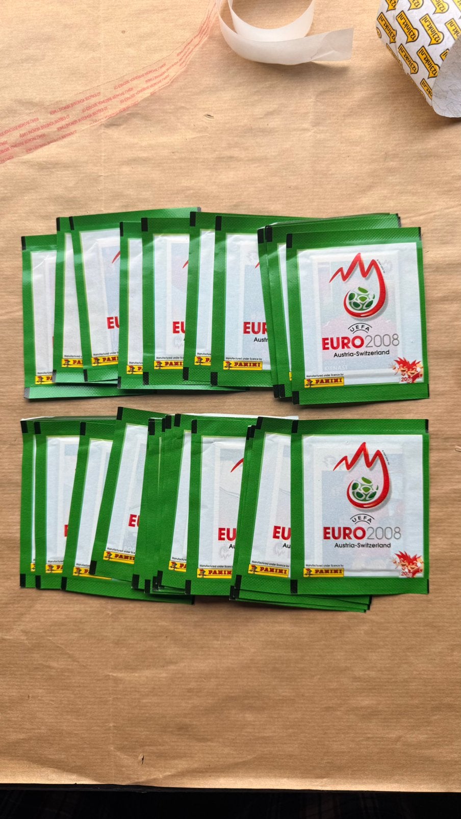 Panini 2008 austria swiss eurocup ek euro 25 pakjes, Ophalen of Verzenden, Zegels, Bonnen of Punten