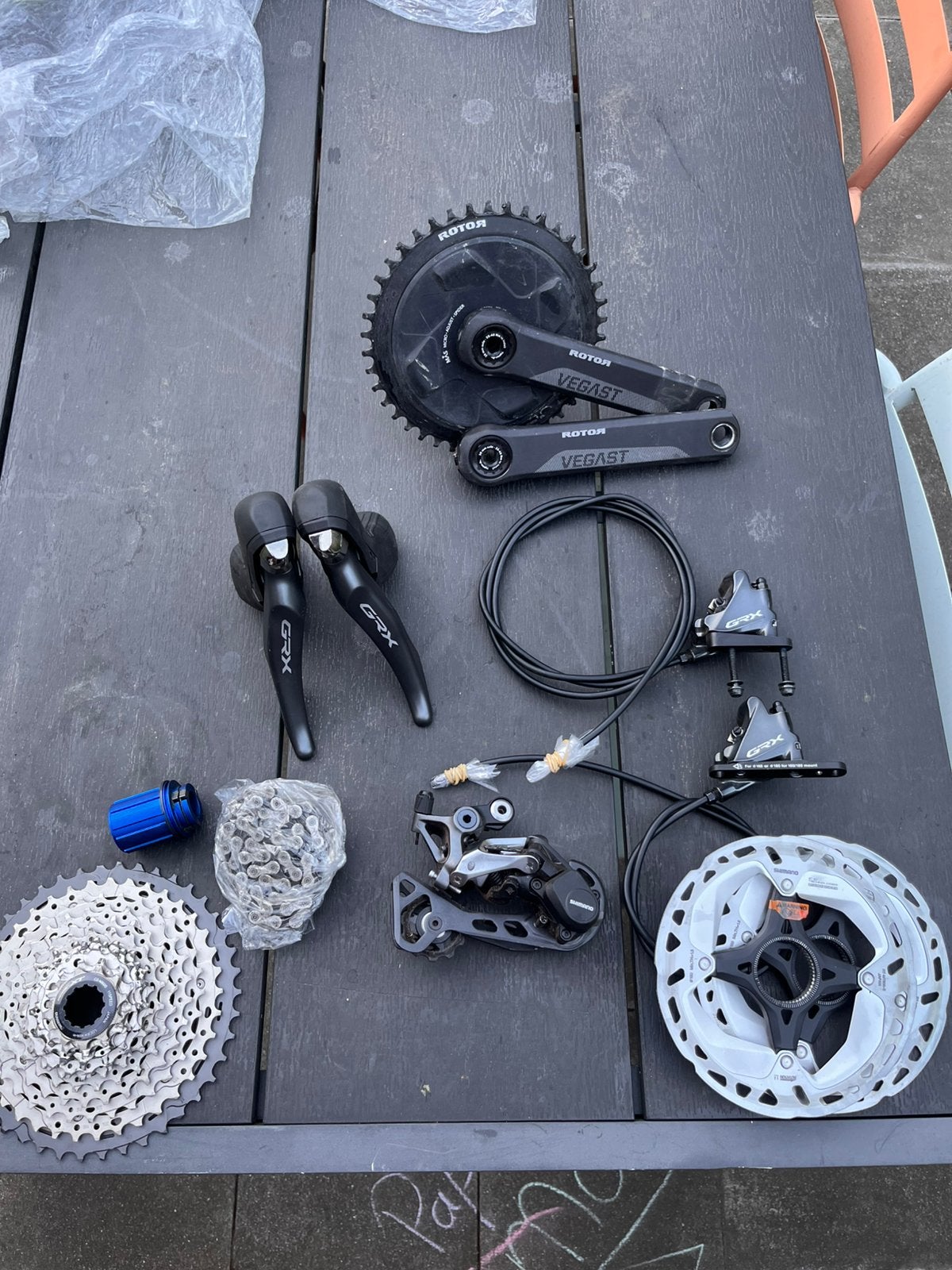 Shimano GRX-810 groepset met rotor crankset 42T, Ophalen of Verzenden, Zo goed als nieuw