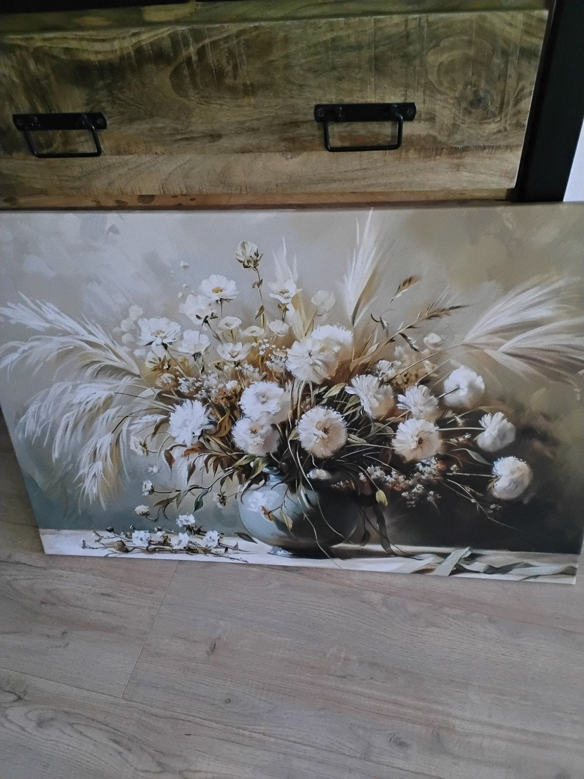 Bloemen canvas schilderij, Ophalen, Nieuw, 50 tot 75 cm, Schilderij