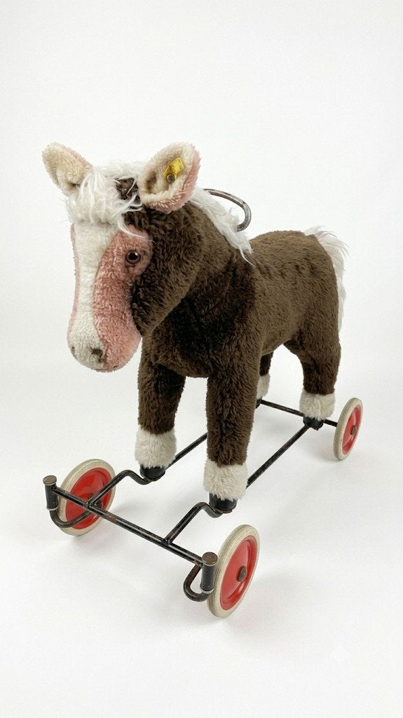 Antiek Steiff Paardje op wielen, Ophalen of Verzenden