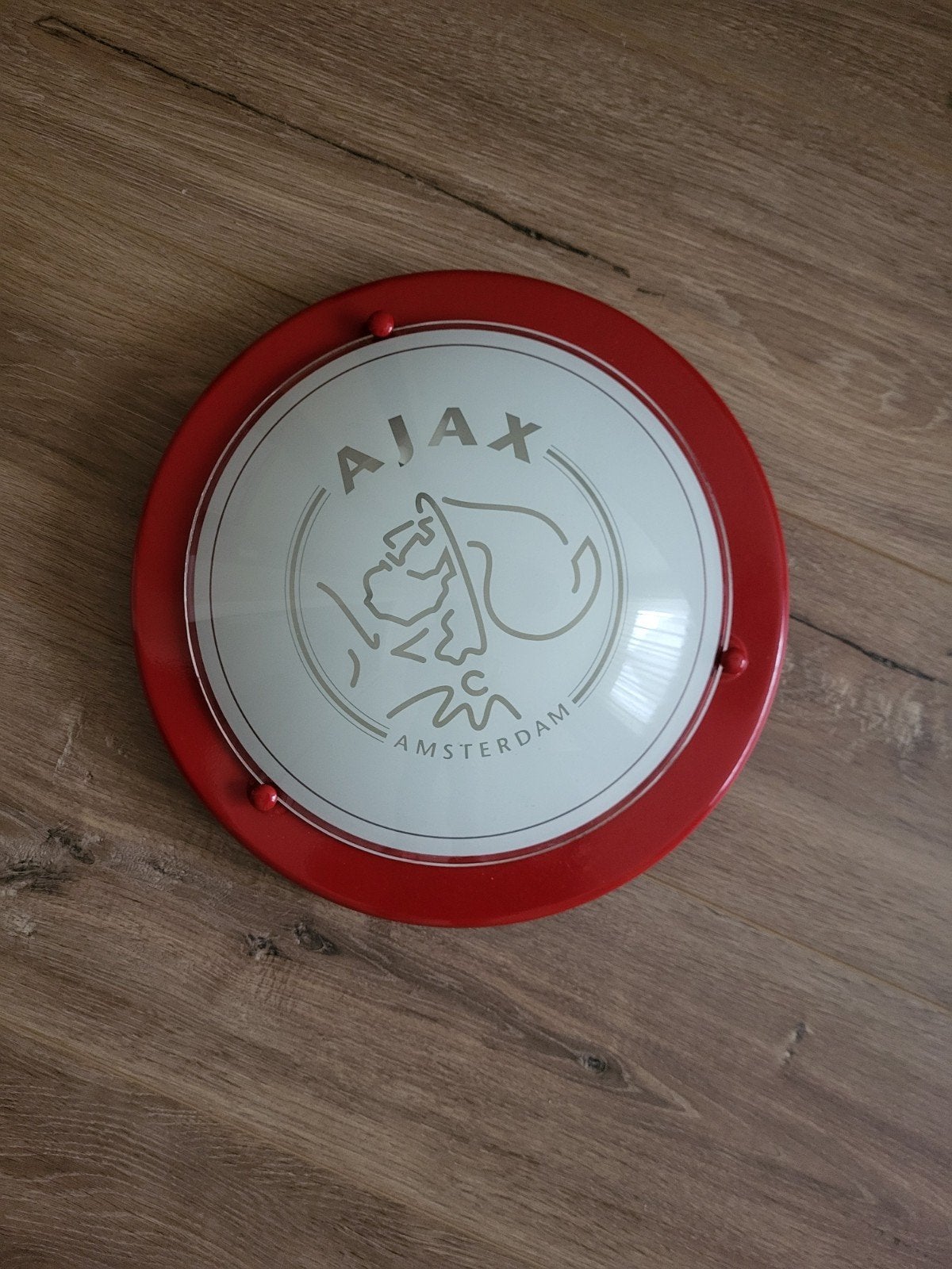 ajax plafonnière, Rood, Zo goed als nieuw, Plafondlamp, Glas