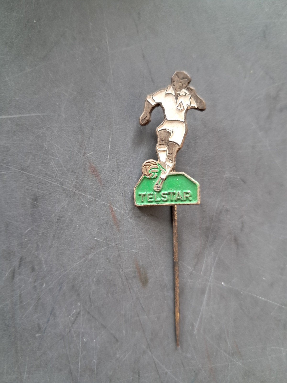 Vintage Telstar Voetbal Speldje - Uniek Verzamelobject, Ophalen of Verzenden, Gebruikt