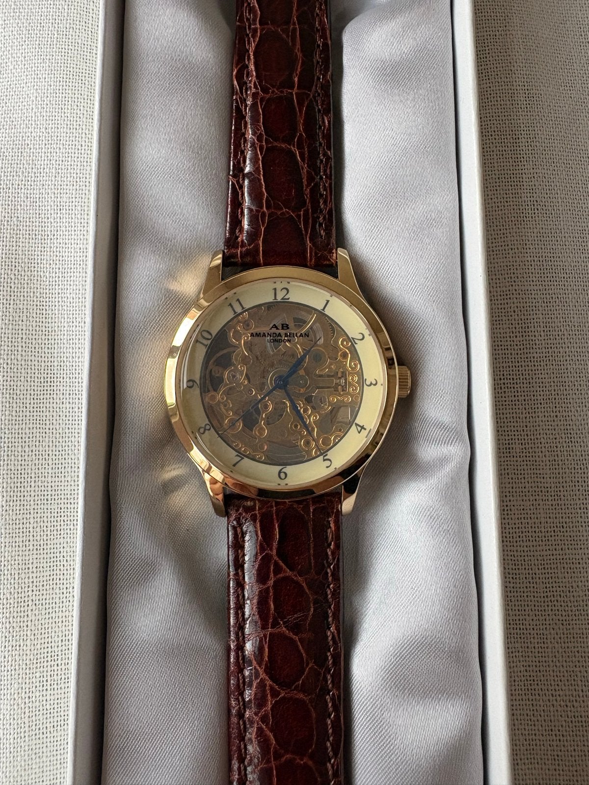 Amanda Bellan London Automatisch Horloge - Zo goed als nieuw, Overige merken, Overige materialen, Leer, Polshorloge