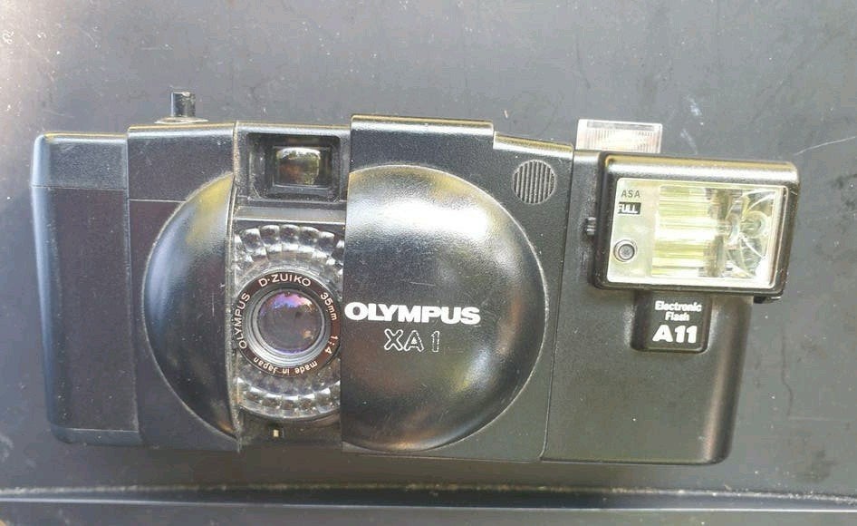 Olympus XA1 Compact Camera met A11 flitser, Ophalen of Verzenden, Gebruikt, Compact, Olympus