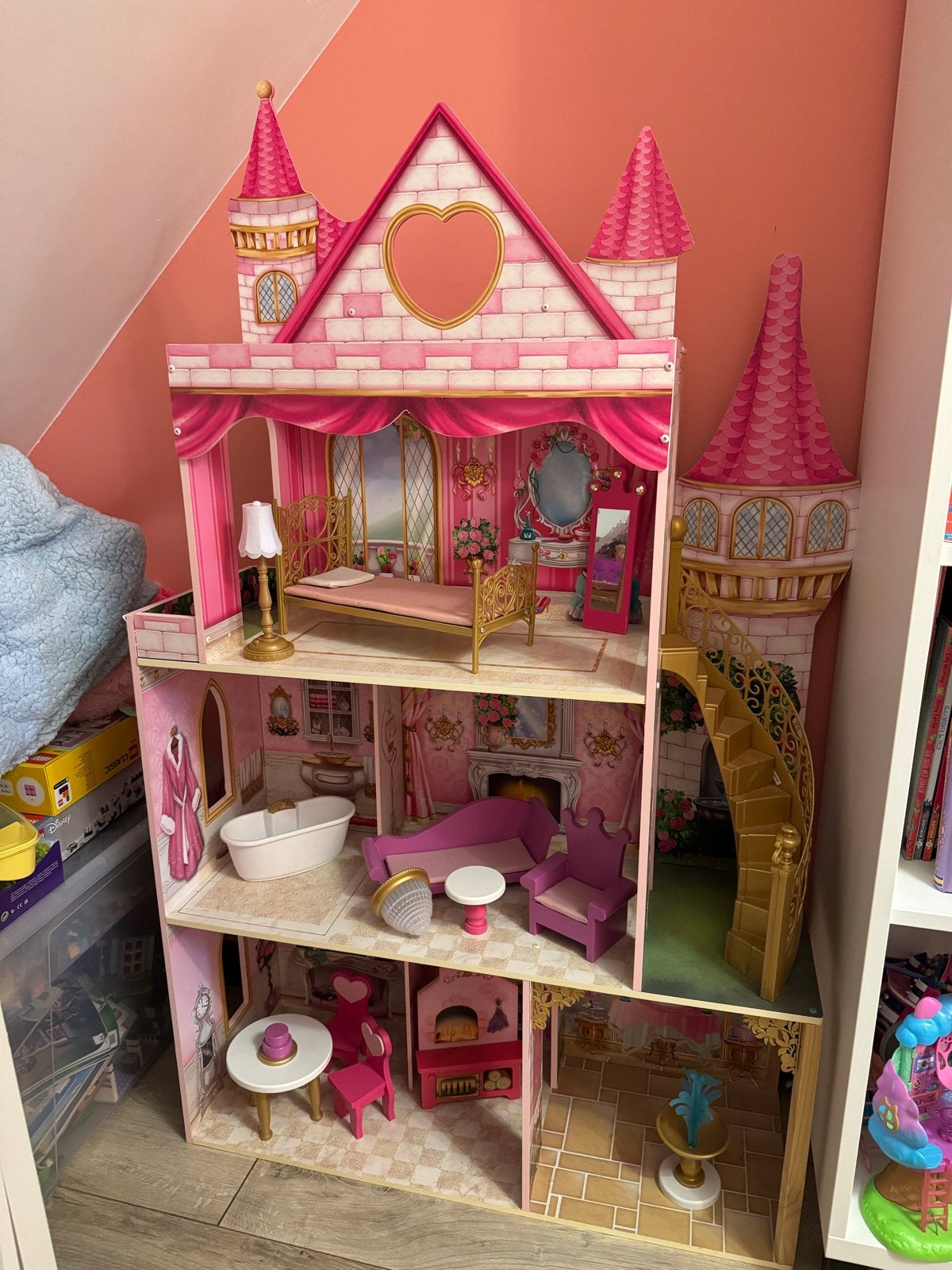 Kidkraft Prinsessen Kasteel Poppenhuis met Meubels, Ophalen, Zo goed als nieuw, Poppenhuis