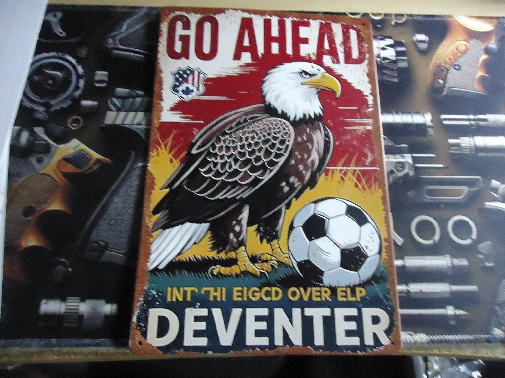 Tinnen Wandplaat Go Ahead Eagles 30 x 20 cm  (2), Maat XS of kleiner, Verzenden, Nieuw, Shirt