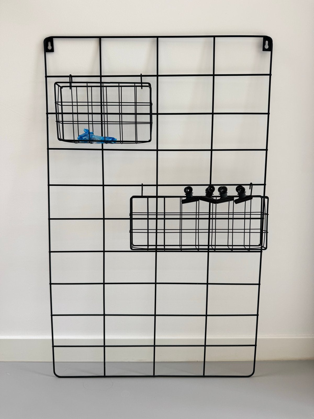 Zwart metalen wandrek - 80x50 cm, Ophalen, Metaal, Industrieel, Zwart