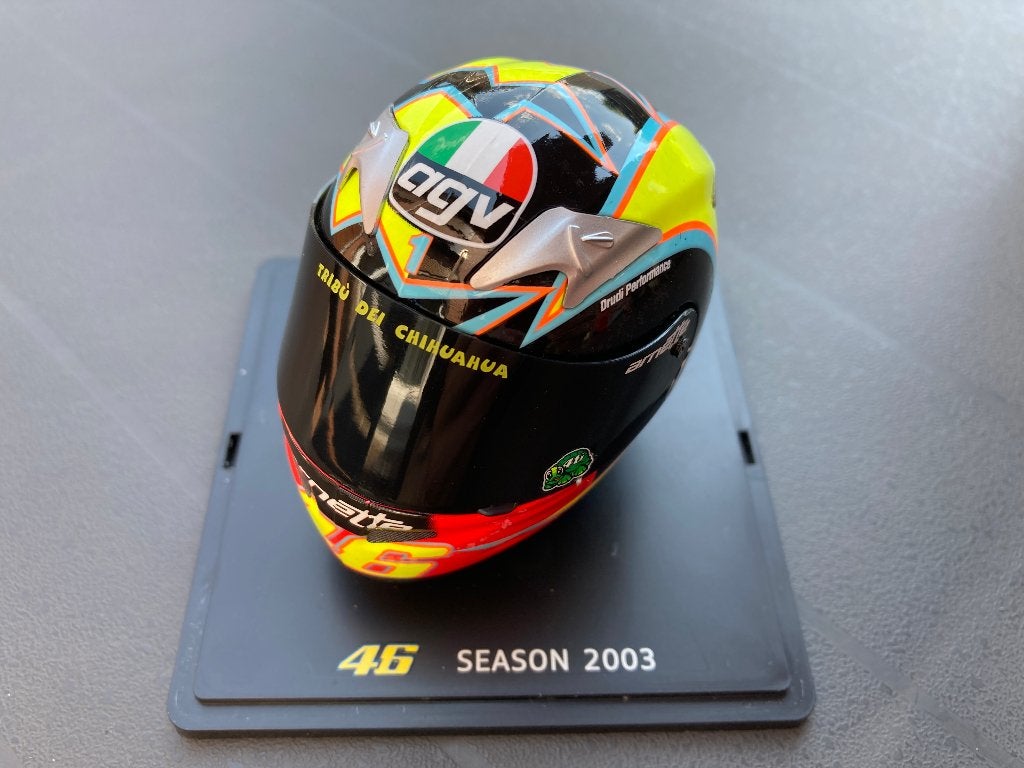 ✅ Valentino Rossi 1:5 helm 2003 Honda RC211V MotoGP, Verzamelen, Automerken, Motoren en Formule 1, Ophalen of Verzenden, Nieuw