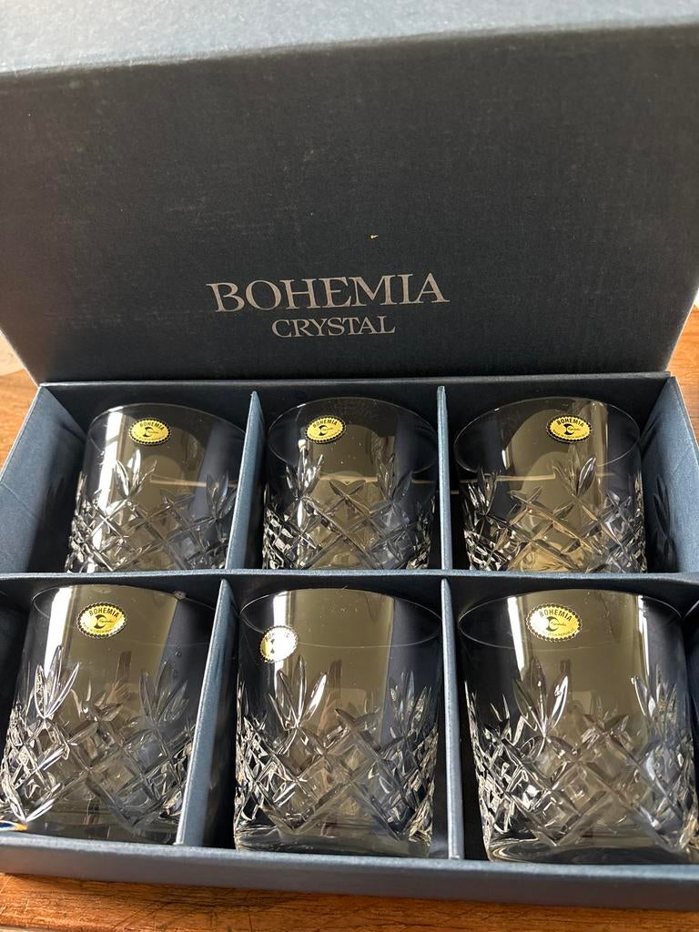 Set van 6 Bohemia Crystal whiskyglazen, Antiek en Kunst, Antiek | Glas en Kristal, Ophalen