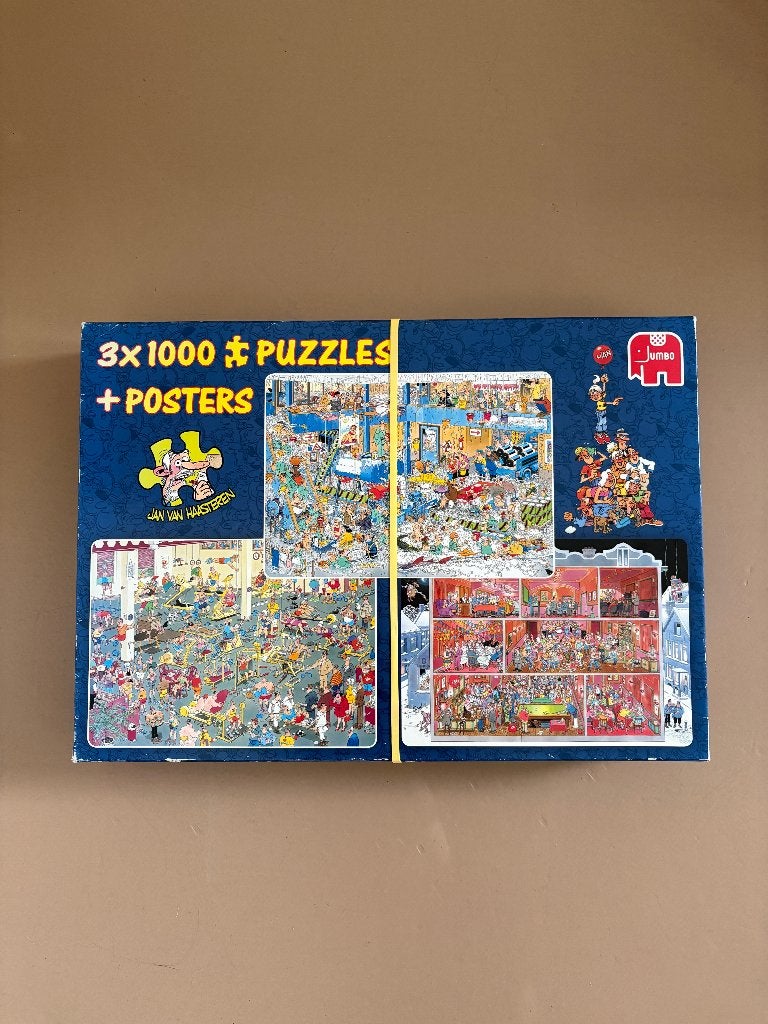 Jan van haasteren 3x 1000 stukjes, Ophalen of Verzenden, 500 t/m 1500 stukjes, Zo goed als nieuw, Legpuzzel