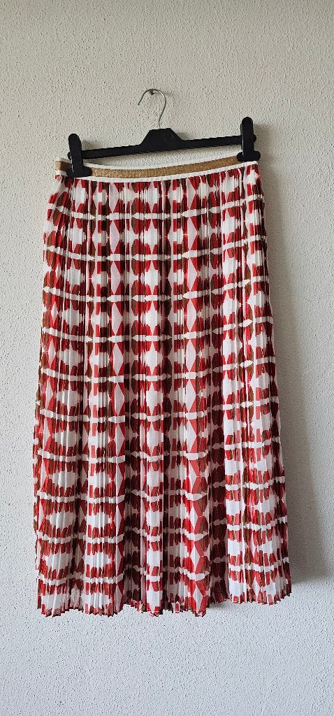 Massimo Dutti plooirok met print - Maat M (101024), Maat 38/40 (M), Massimo Dutti, Ophalen of Verzenden, Zo goed als nieuw
