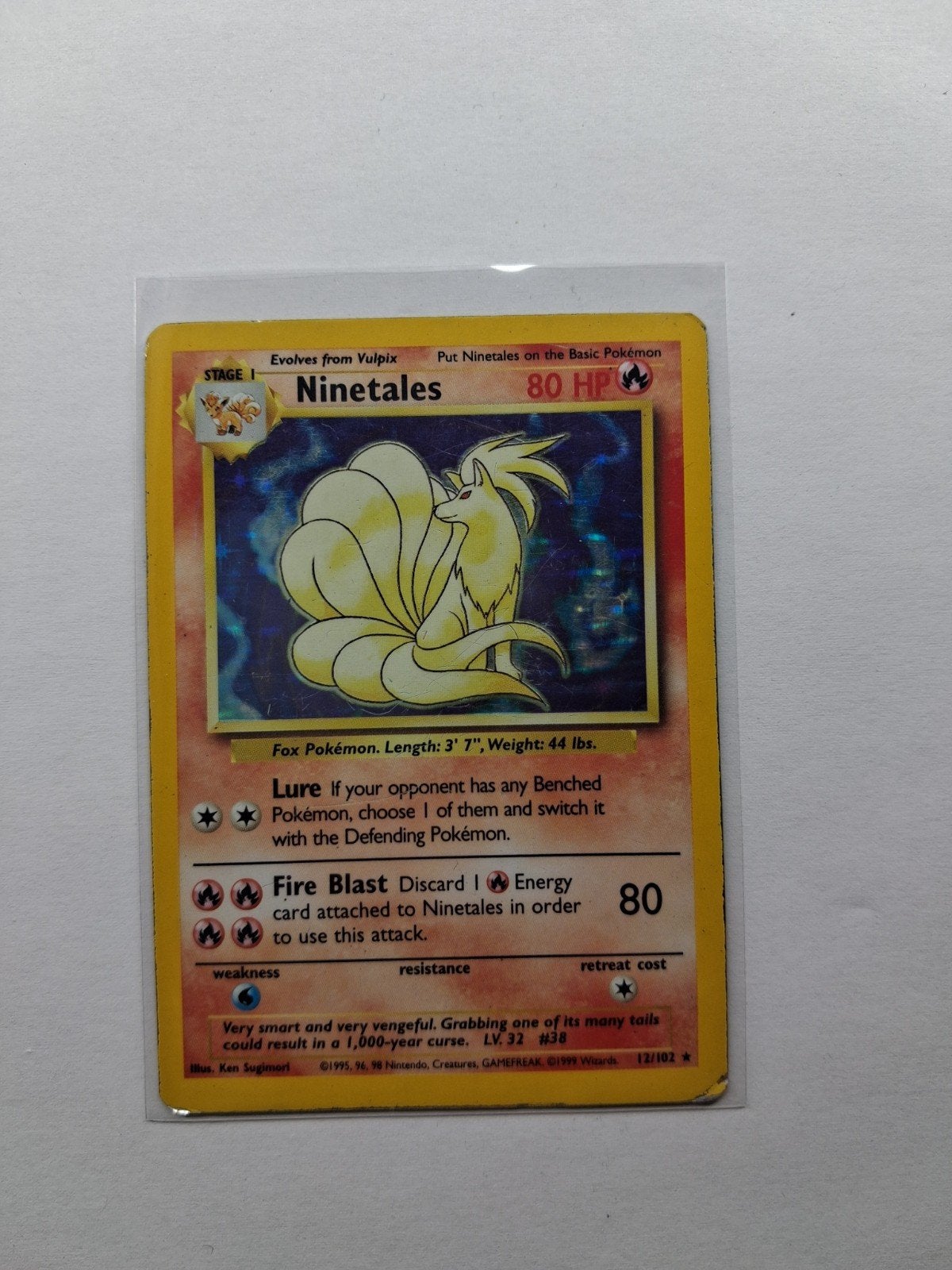 Ninetales pokémon base set, Ophalen of Verzenden, Gebruikt
