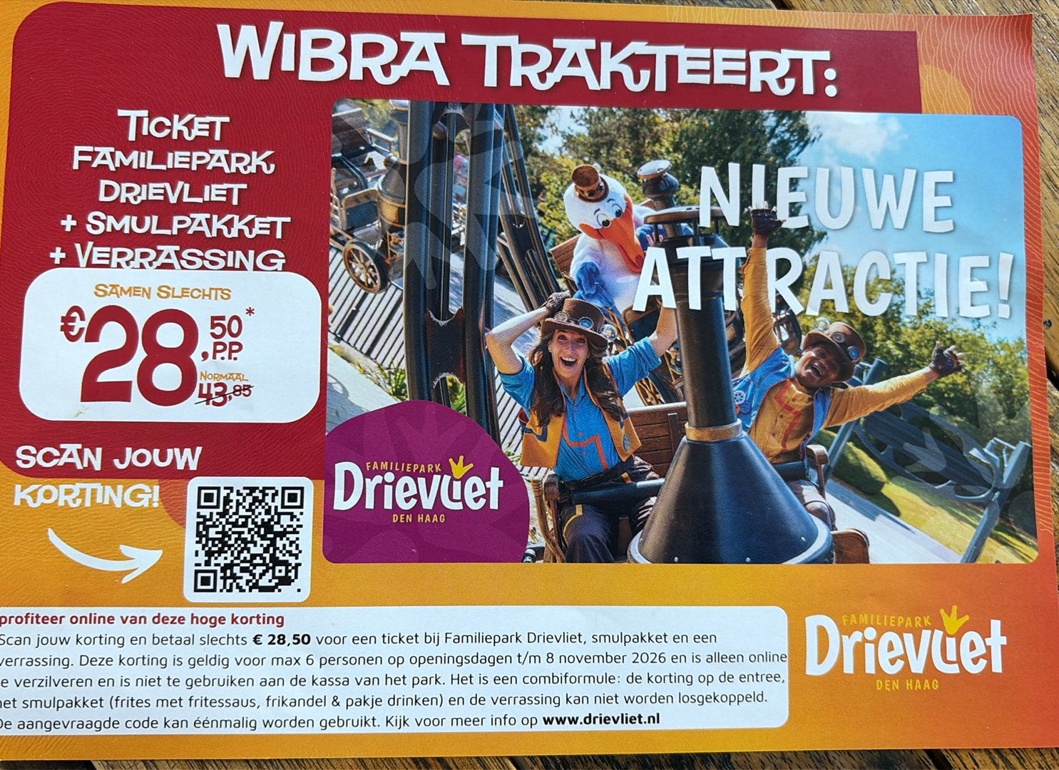 Drievliet korting, Eén persoon, Kortingskaart