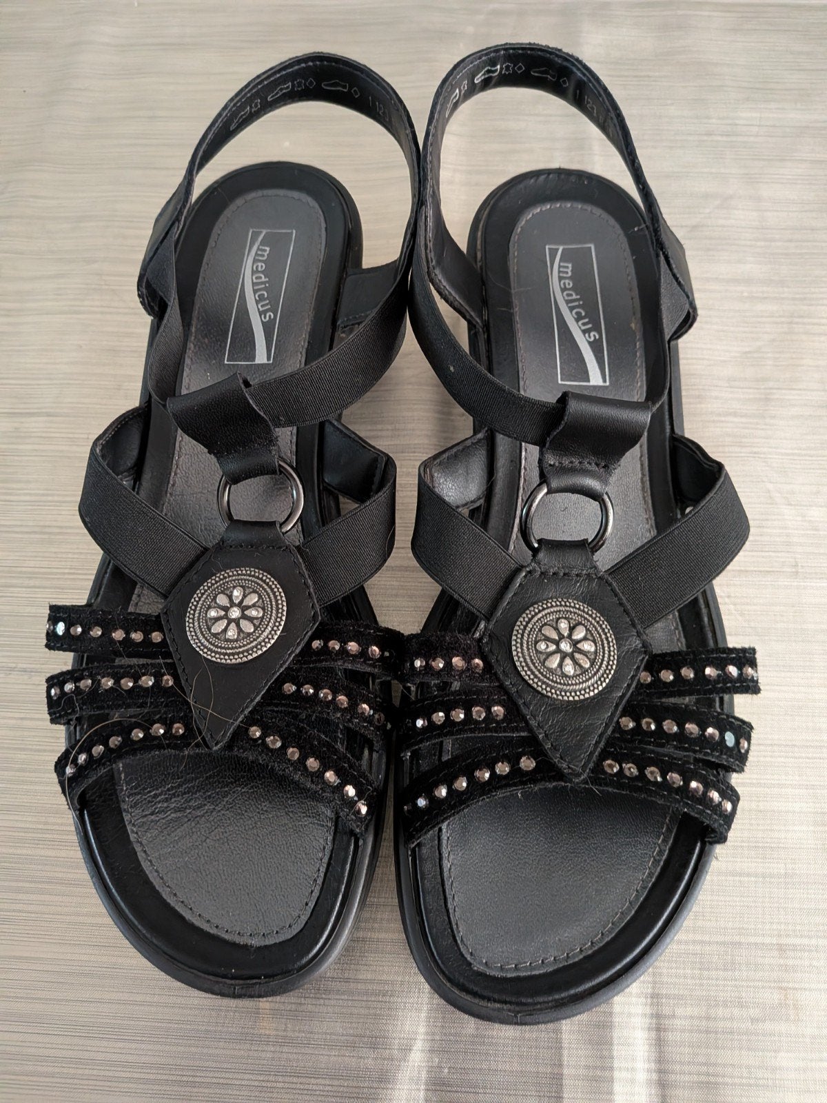 Medicus sandalen dames maat 42, Medicus, Zwart, Zo goed als nieuw, Sandalen of Muiltjes