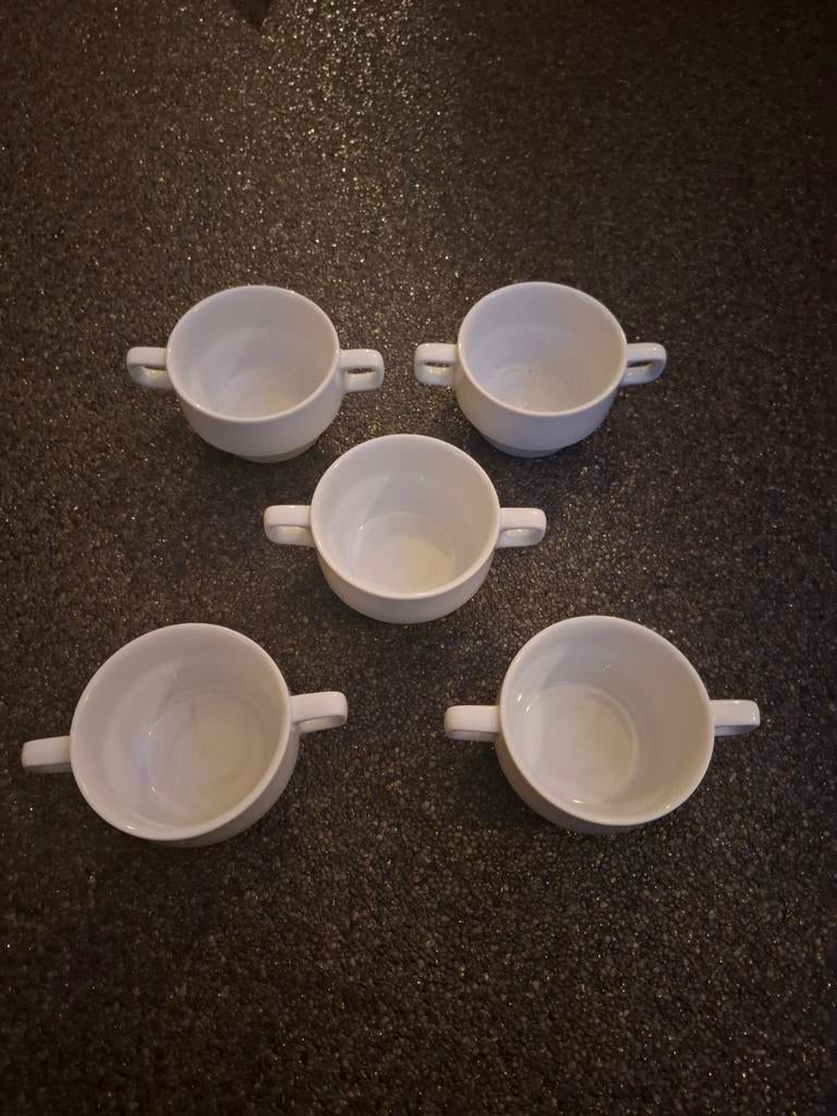 5 Soepkommen - Diameter 10cm, Gebruikt, Keramiek, Ophalen of Verzenden, Kom(men)
