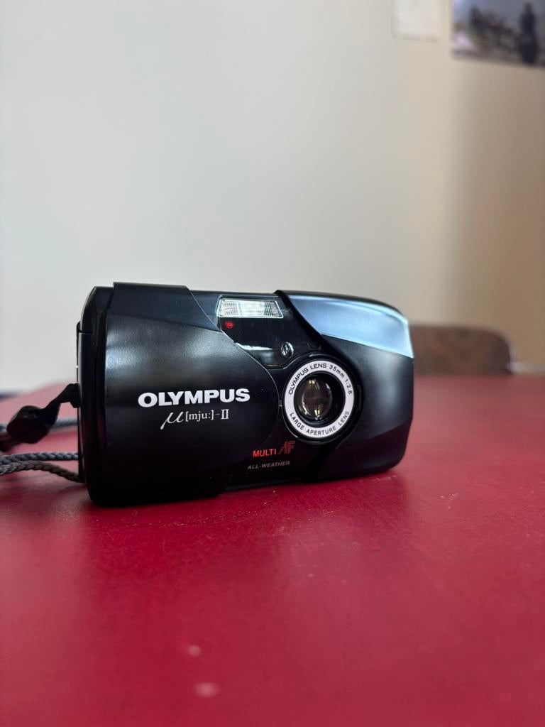 Olympus mju II, Audio, Tv en Foto, Fotocamera's Analoog, Ophalen of Verzenden, Zo goed als nieuw, Compact, Olympus