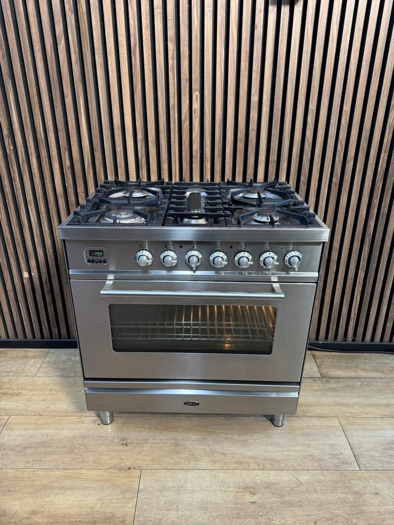 Mooie Rvs 5-pits Boretti Fornuis 80 cm (Gratis bezorgen), 5258sh, Ophalen of Verzenden, Zo goed als nieuw, Gas