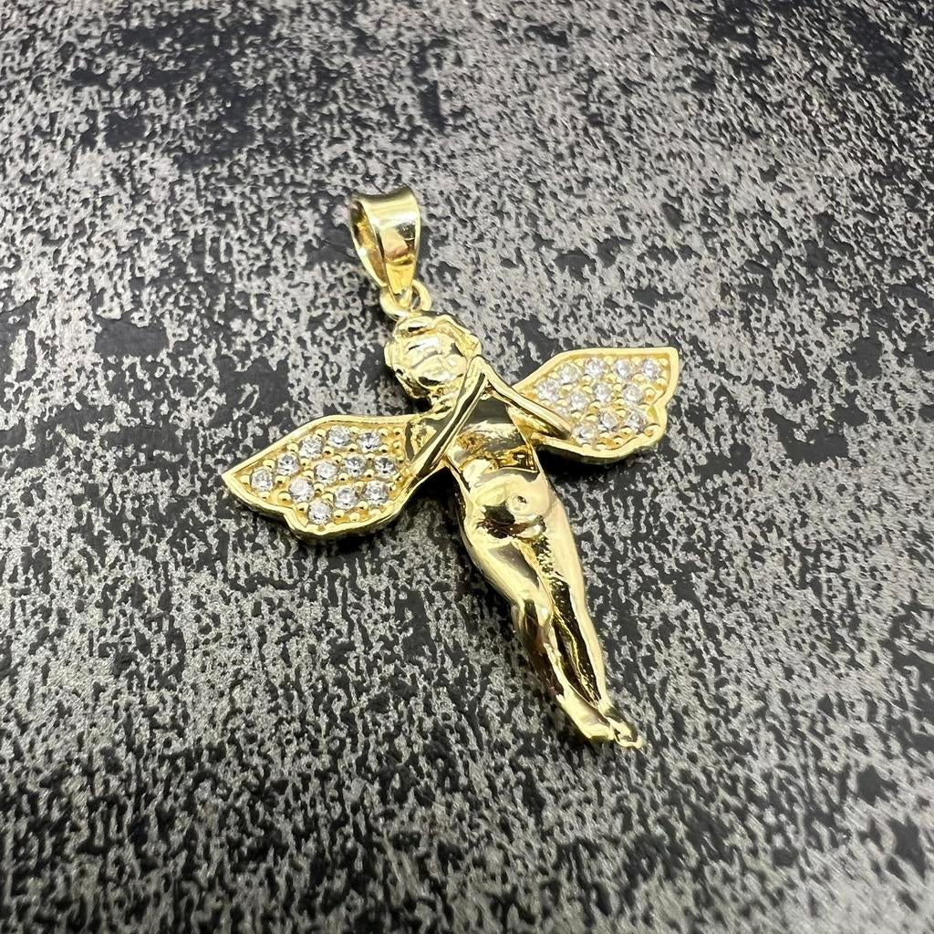 14 karaat gouden engel hanger kettinghanger, Ophalen of Verzenden, Nieuw, Goud