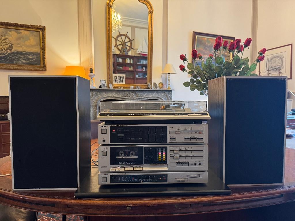 Technics Stereo Toren Set Platenspeler Cassette Deck ''80, Audio, Tv en Foto, Stereo-sets, Gebruikt, Cassettedeck, Tuner of Radio