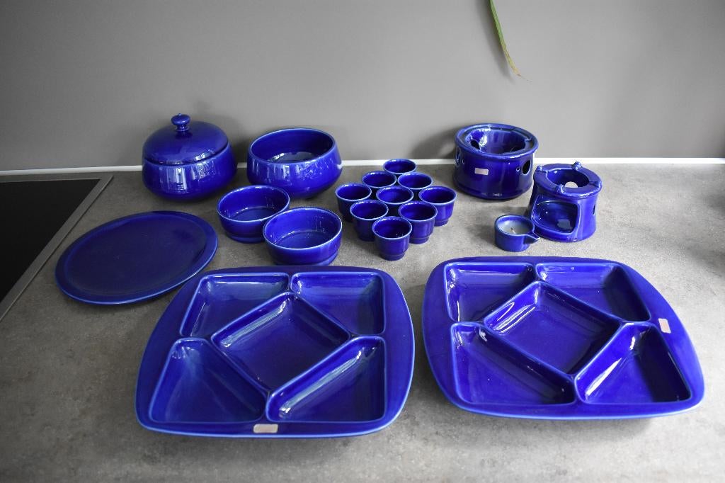 Zenith Blauw vintage antiek servies, Antiek en Kunst, Ophalen of Verzenden