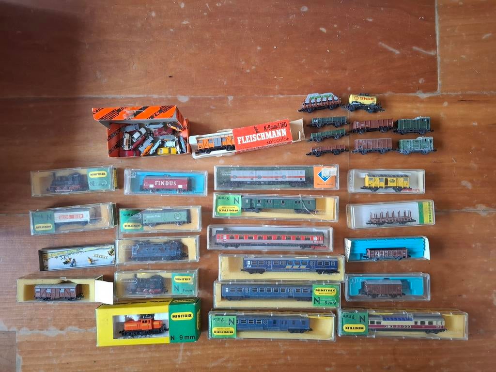 Minitrix spoorbaan. Locomotieven, wagons, rails, Hobby en Vrije tijd, Modeltreinen | N-Spoor, Ophalen of Verzenden, Gebruikt, Trix
