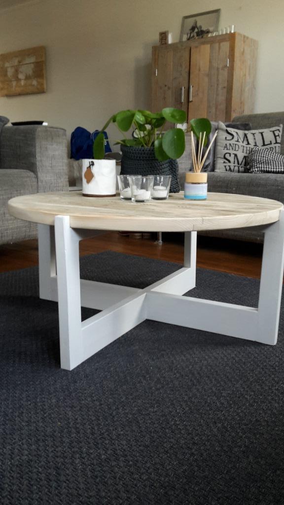 Salontafel steigerhout, Ophalen, Nieuw, Rond