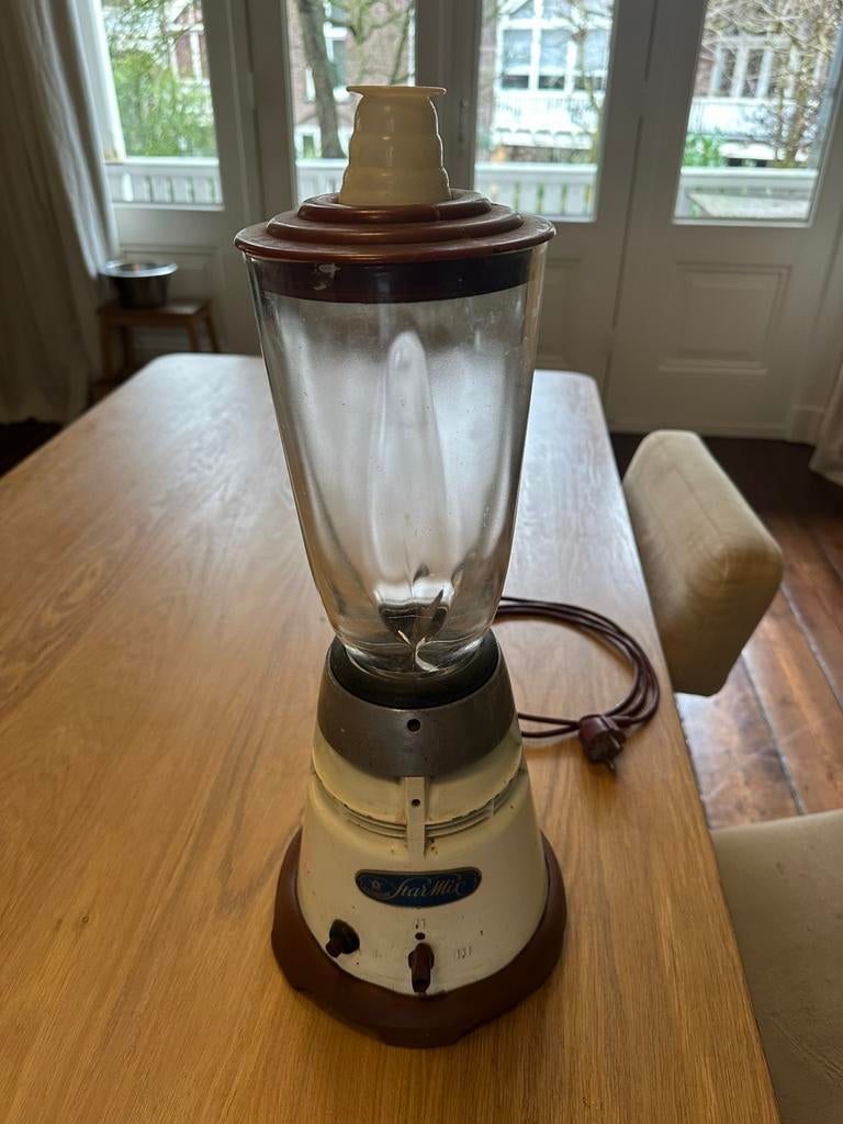 Vintage glazen blender / mixer, Witgoed en Apparatuur, Keukenmixers, Minder dan 1 liter, Ophalen, 3 snelheden of meer