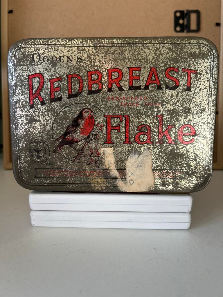 Ogden's Redbreast Tabaksblik - Vintage, Verzamelen, Verzenden, Gebruikt, Overige, Overige merken
