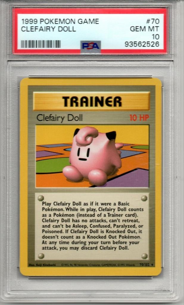 Clefairy doll Psa 10 Base set unlimited, Ophalen of Verzenden