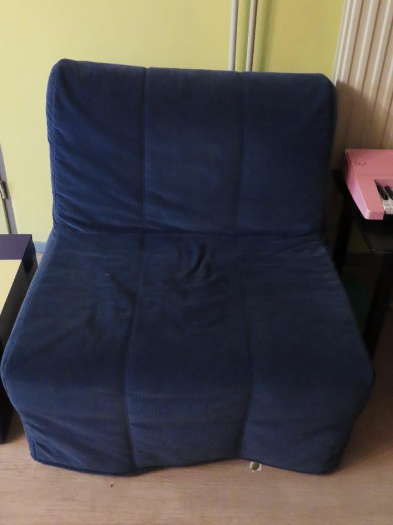 Slaapstoel: Ikea Lycksele, Huis en Inrichting, Ophalen, Eenpersoons, Blauw, 190 cm of minder