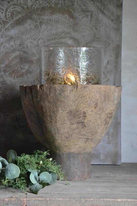 Robuuste houten vijzel, Ophalen of Verzenden