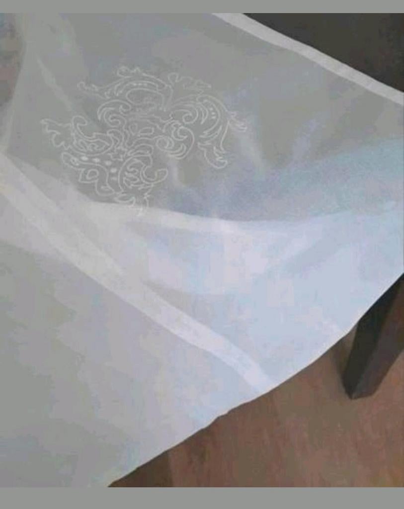 Nieuw wit transparant tafelkleed 330x160, Verzenden, Nieuw, Rechthoek, Binnen