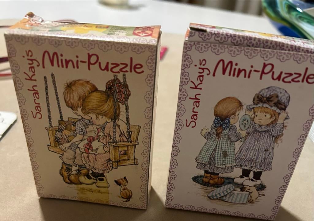 Vintage 2 Mini Puzzels Sarah Kays. West Germany., Ophalen of Verzenden, Gebruikt