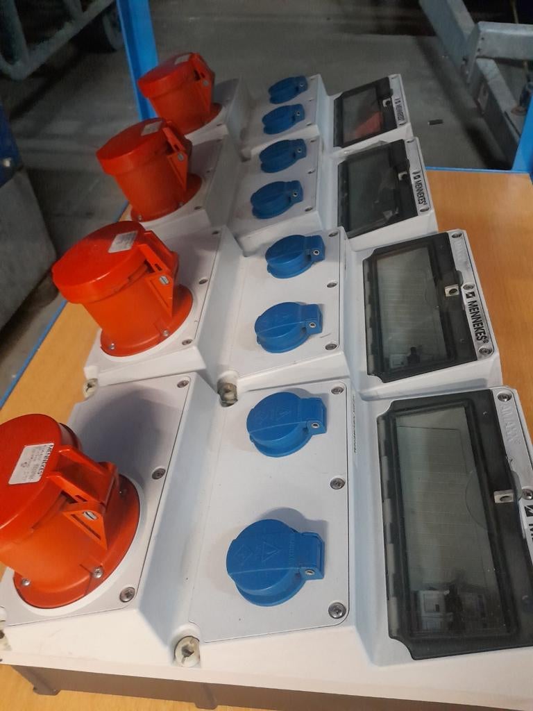 Gebruikte wandcontactdoos mennekes 63A 5p  2x 16A, Ophalen, Zo goed als nieuw, Overige typen