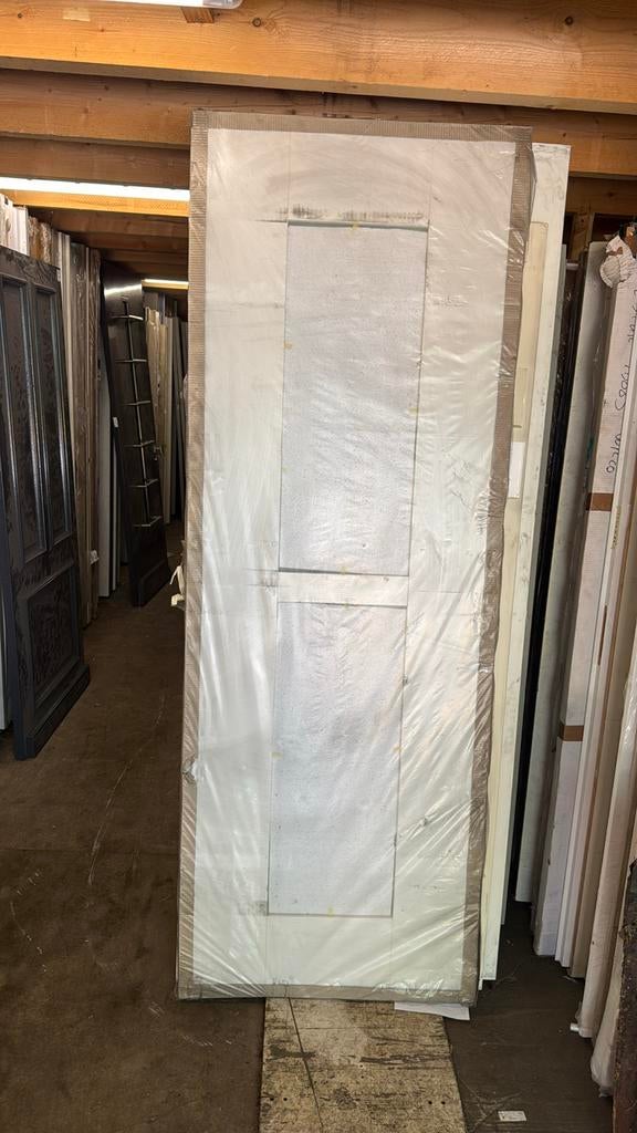 Stompe paneeldeur 83x231.5 cm melkglas nr 873, Ophalen, 80 tot 100 cm, 215 cm of meer, Binnendeur
