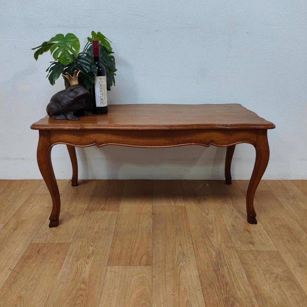 Vintage Brocante Queen Ann houten salontafel koffietafel 809, Huis en Inrichting, Tafels | Salontafels, Gebruikt, Minder dan 50 cm