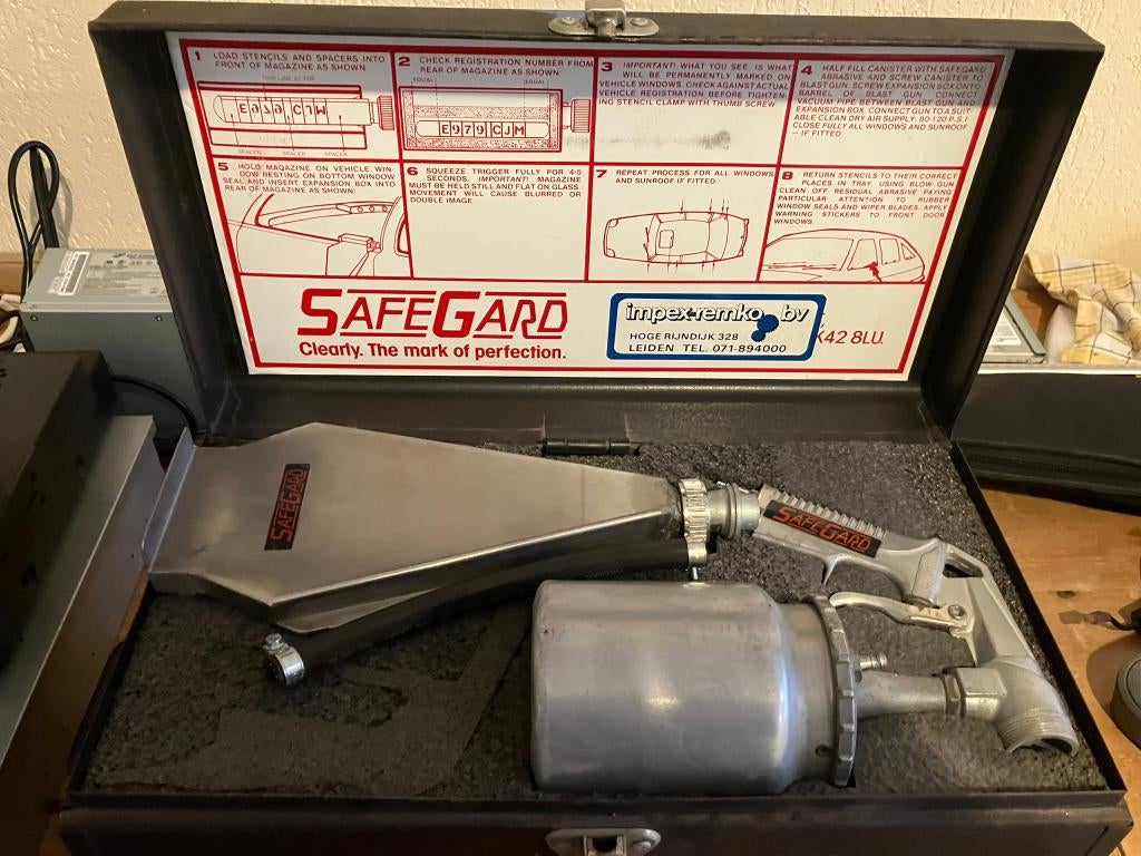 SafeGard autoruit graveer/straal set, Ophalen of Verzenden, Gebruikt