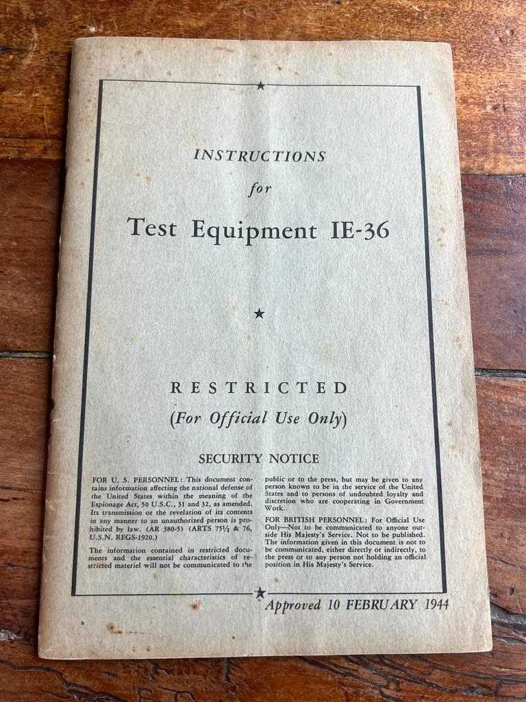 WO2 Amerikaans voorschrift Test Set IE-36 SCR-522 radio comm, Amerika, Ophalen of Verzenden