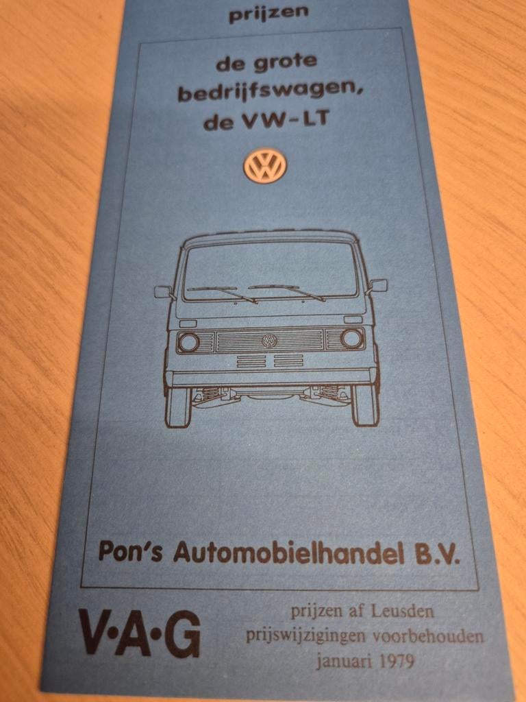 Jan 1979 Nederlandse Volkswagen LT prijslijst 2e type LT 35, Ophalen of Verzenden, Zo goed als nieuw, Volkswagen