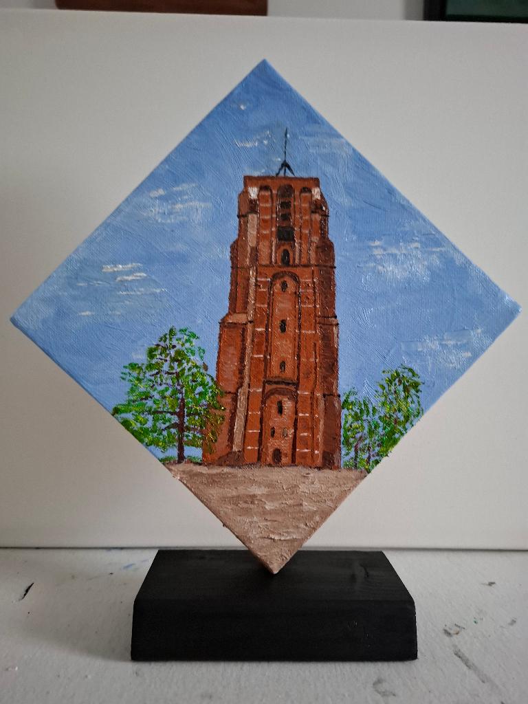 Oldehove Leeuwarden (olieverfschilderijtjes), Minder dan 50 cm, Oorspronkelijke maker, Nieuw, Ophalen of Verzenden