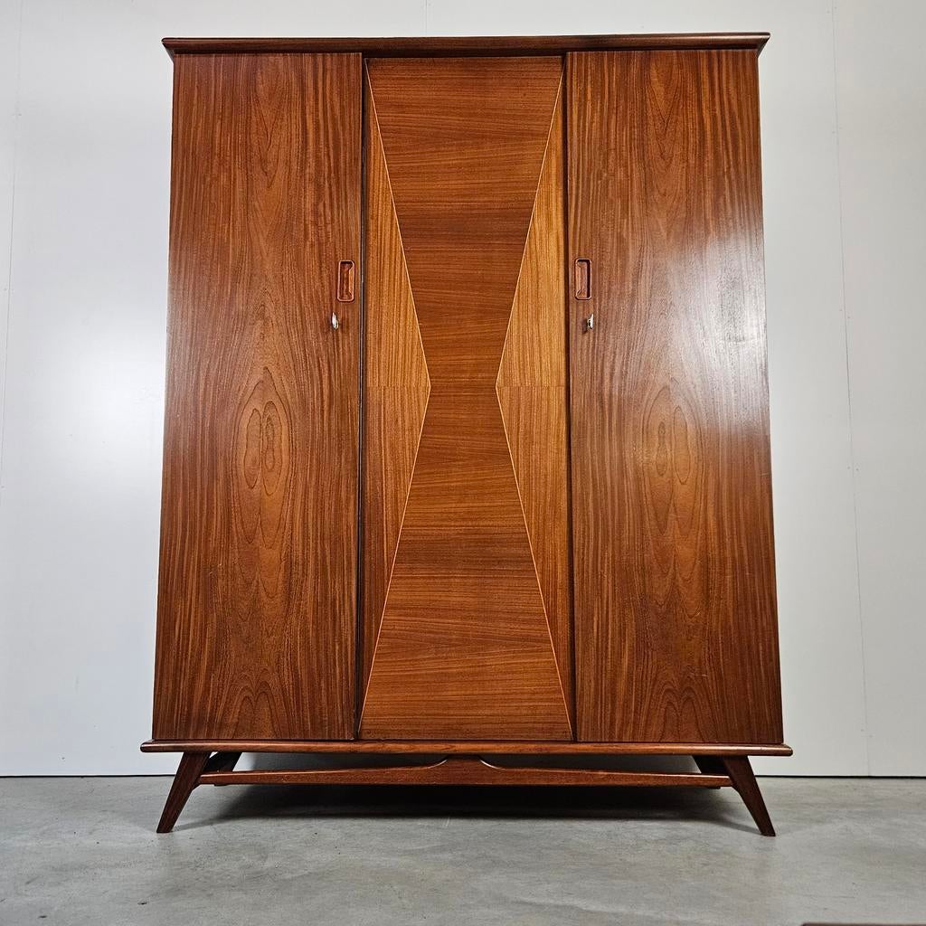 Vintage Nederlandse kledingkast, teak, Verzamelen, Retro, Huis en Inrichting, Ophalen of Verzenden