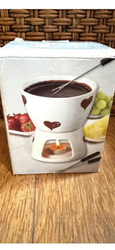 Romantisch  twee persoons fondue  setje chocola kaas  hartje, Ophalen of Verzenden, Nieuw, Brander, Fondueset