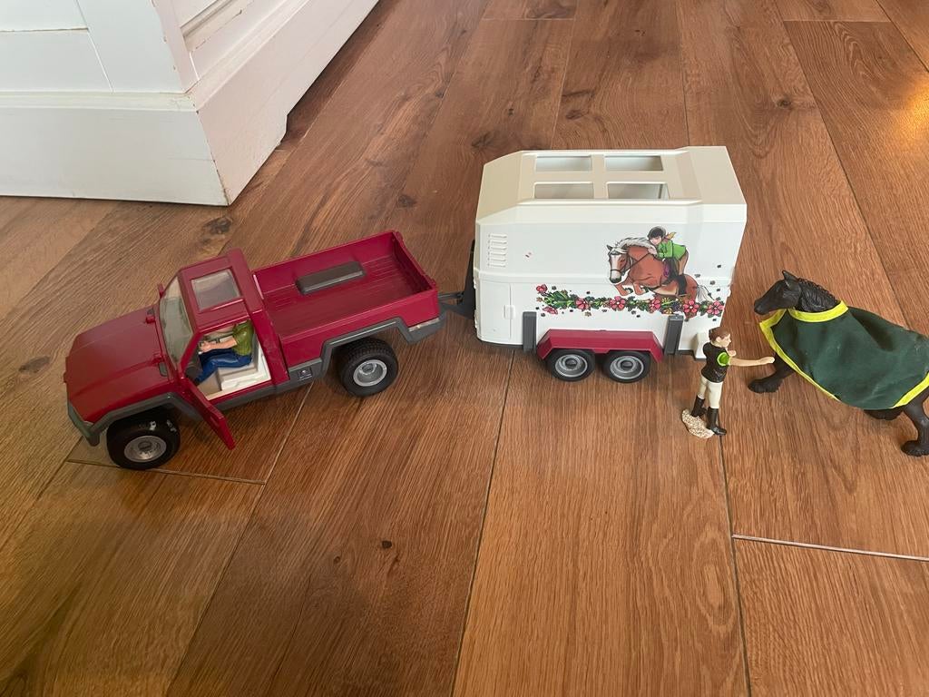 Schleich Pick up met paarden trailer 42346, Ophalen, Zo goed als nieuw, Jongen of Meisje