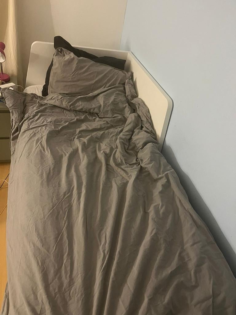 Ikea Flekke bedbank wit met 2 matrassen 80x200 en 2 lades, Ophalen, Overige materialen, Wit, Tweepersoons