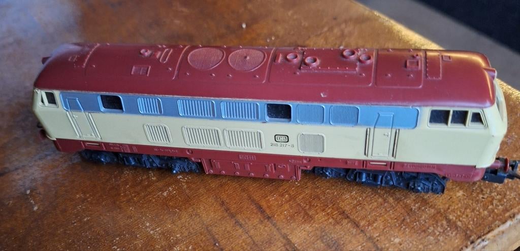 Lima locomotief db 218 217 met passagiers wagonnen, Gebruikt, Ophalen of Verzenden, Lima, Gelijkstroom