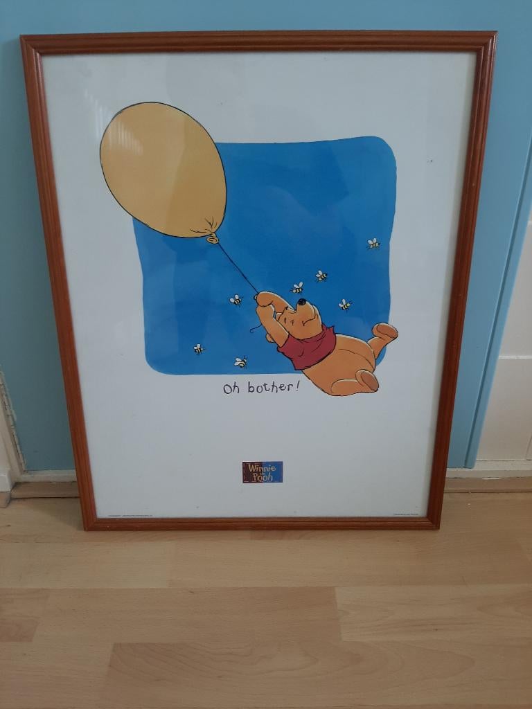 winnie the pooh schilderij met ballon, Ophalen, Winnie de Poeh of vrienden, Zo goed als nieuw, Plaatje of Poster